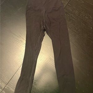 Lululemon Black High Rise Ankle Stretch Women's Leggings Solid Logo